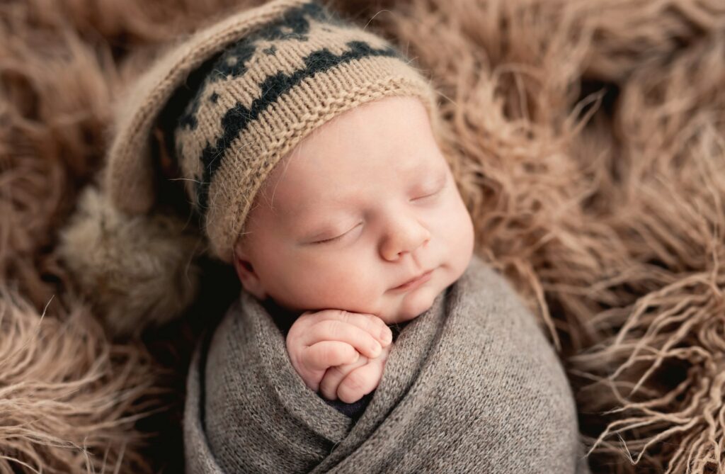 Portrait of newborn baby boy